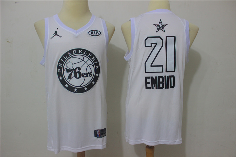 Men Philadelphia 76ers #21 Embiid White 2108 All Stars NBA Jerseys->philadelphia 76ers->NBA Jersey